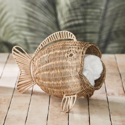 Decoratiemand Rustic Rattan Fish