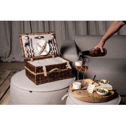 Kinzey Brown willow picnic basket for 2 person