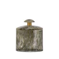 Cayley Green poly round storage box w lid S