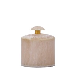 Cayley White poly round storage box w lid S