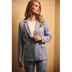 Blazer Tezza Lano twill Blauw - HELENA HART