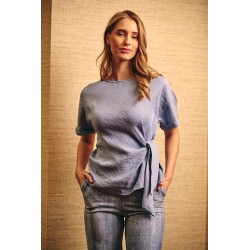 Top Nila Sparkle twill Blauw - Helena Hart