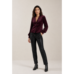 Blazer Lora Velour - Burgundy - HELENA HART