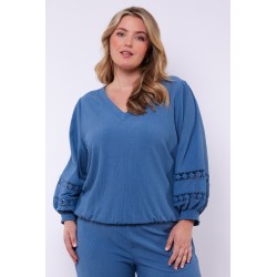 Capry top dusty blue - EXXCELLENT