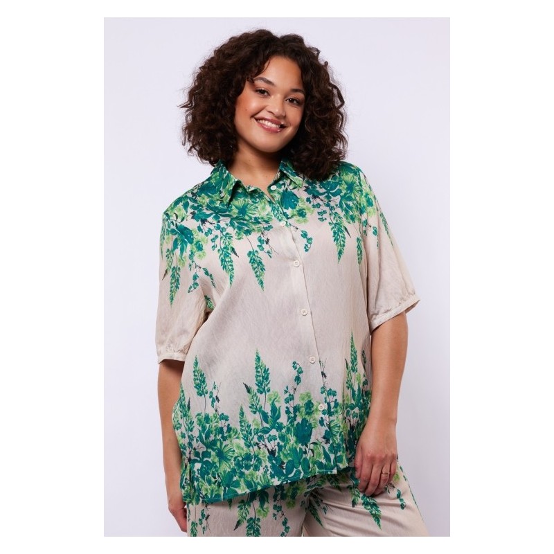 Ivanna blouse Sand/ vintage green - EXXCELLENT