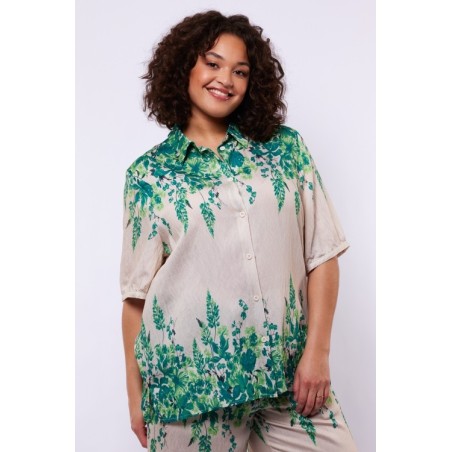 Ivanna blouse Sand/ vintage green - EXXCELLENT