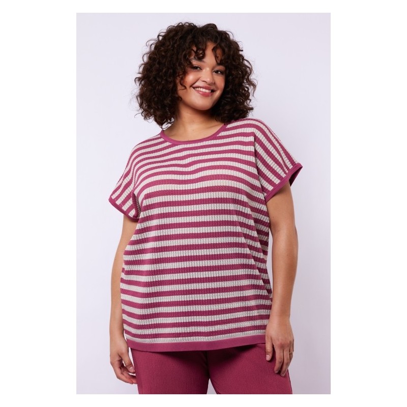 Leighton knit pullover Sand/Grape - EXXCELLENT