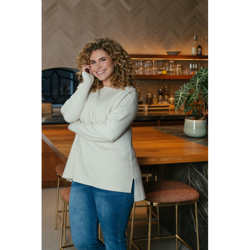 Kendra knit pullover - Sand - EXXCELLENT