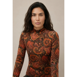 Col print paisley - Cognac