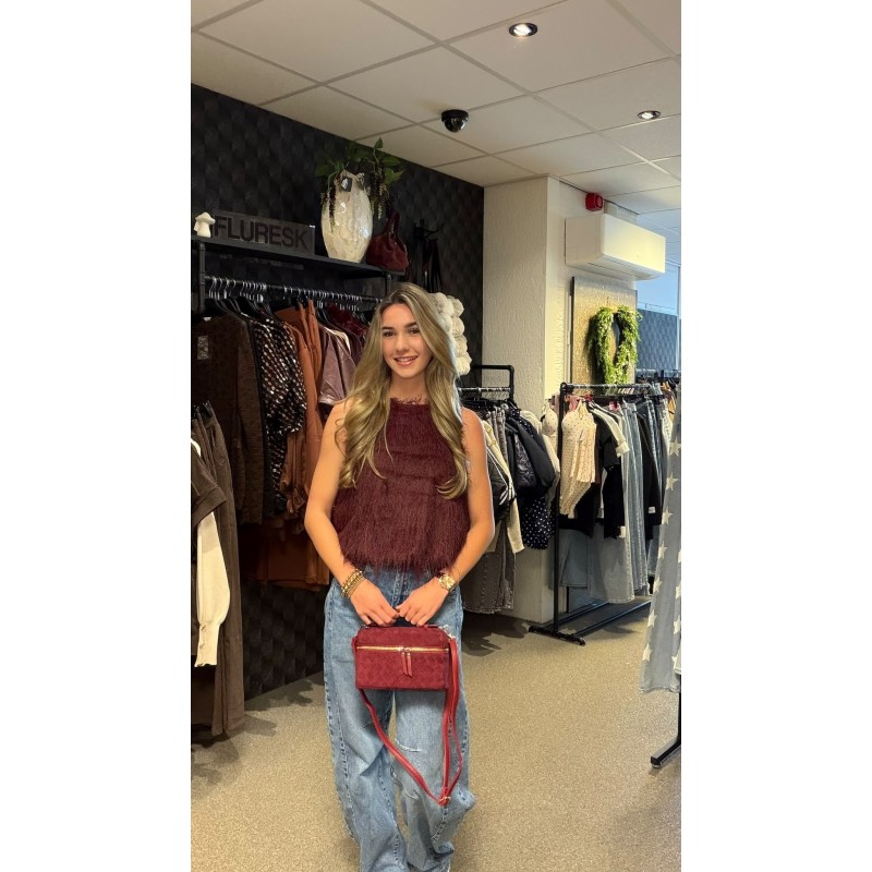 Feather Top - Burgundy